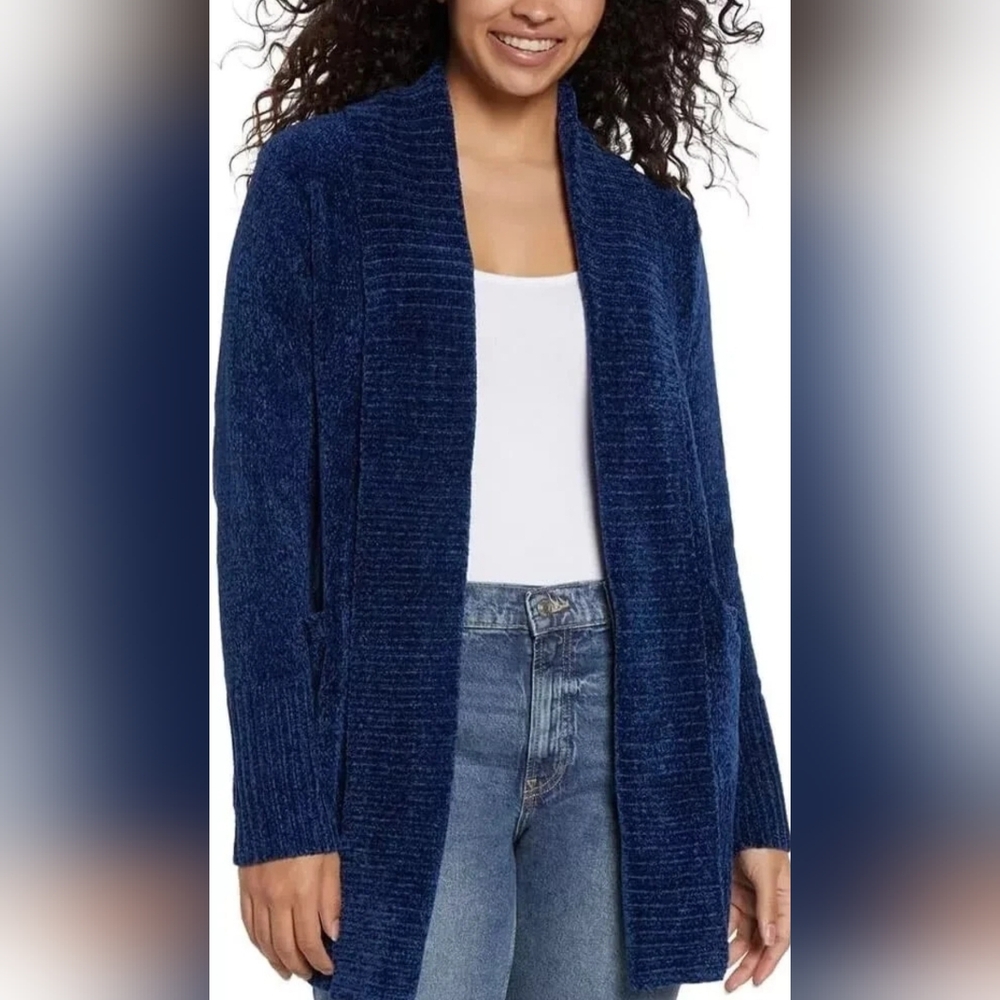 Orvis Deep Royal Blue Cardigan With Pockets- Super Soft!!